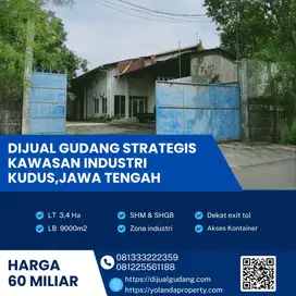 Dijual Cepat Gudang Zona Industri Super Strategis Lokasi Kudus Luas 3,4 Hektar BU !!!