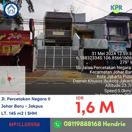 MP/LLG5558 LELANG 29 SEPTEMBER 2025. rumah jl percetakan negara 2 no 11 & 216A, kel Johar baru, kec Johar baru, jakarta pusat