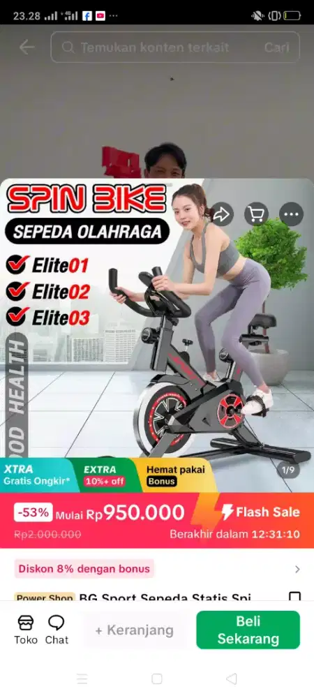 Spin bike sepeda olaraga