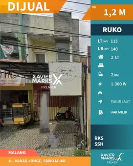 Ruko Lokasi Strategis Di Danau Jongge Sawojajar Malang