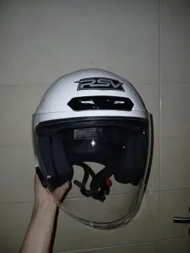 Helm RSV Windtail SV300 Half Face Double Visor Original Putih Glossy