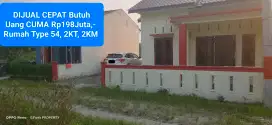 Dijual Murah Butuh Uang Rumah Cantik type 54 tanahnya 10X12m 2KT 2KM
