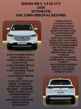[ KM 3.000 ORIGINAL ] HONDA HRV HR-V SE 1.5 AT 2024 SEPERTI BARU