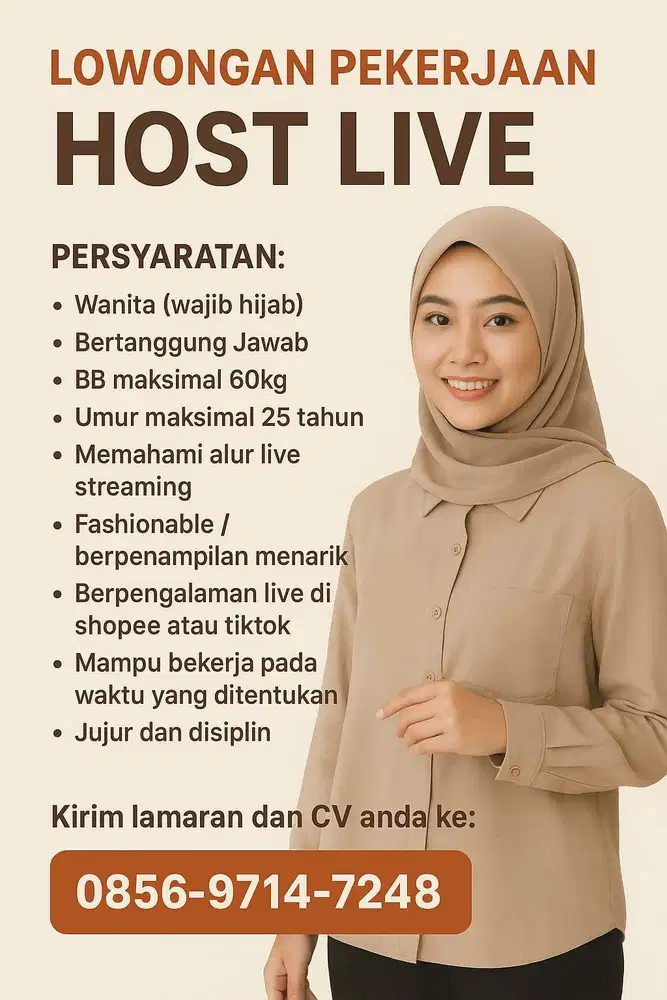 Lowongan pekerjaan host live