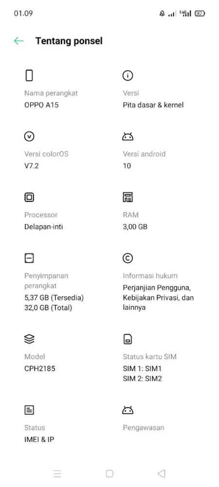 Oppo A15 ram 3/32 Mulus banget