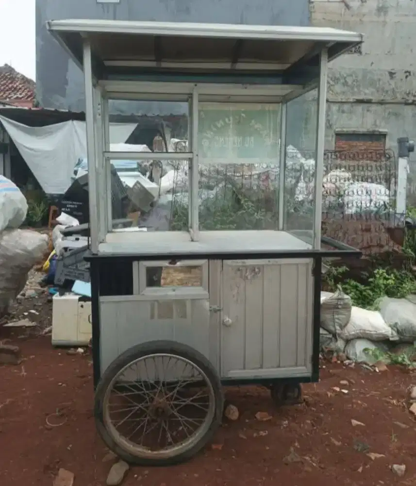 Jual cepat gerobak etalase kaca