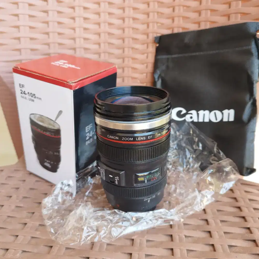 Mug Lensa Canon 24-105mm Gelas Termos Stainless Steel