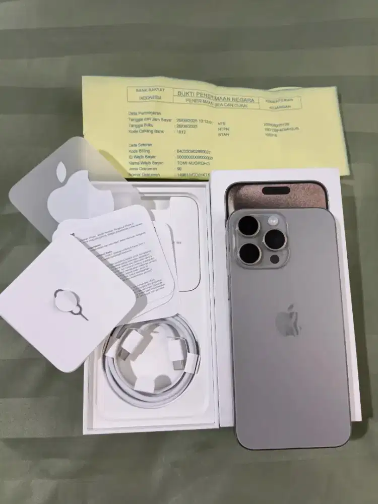 iPhone 15 pro max 256gb titanium beacukai resmi setara ibox no minus