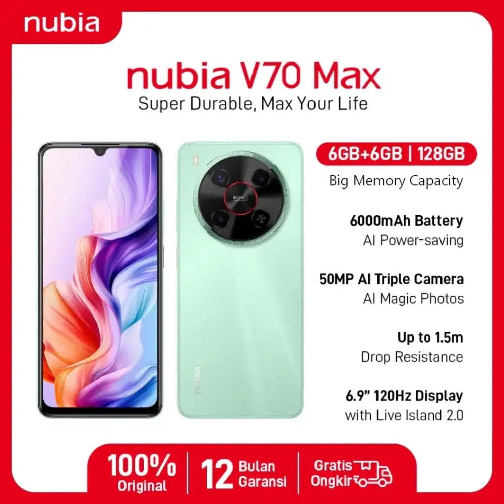 (BARU & SEGEL) Nubia V70 Max (6/128 GB) Garansi Resmi (BNIB)