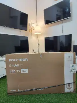 POLYTRON SMART TV 43 INCH , LENGKAP FULLSET , Seperti Baru , LIKE NEW