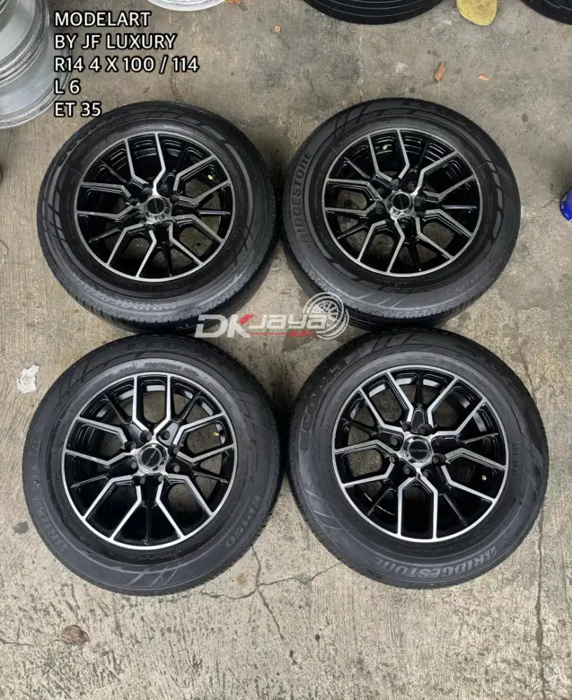 VELG MODELART R14 4 X 100 / 114 BY JF LUXURY + BAN 185/70/14 BS ECOPIA