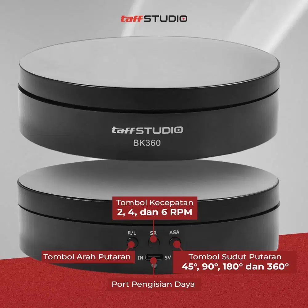 Alas Putar Fotografi Rotating Display Stand Base 13.5cm Mirror - BK360