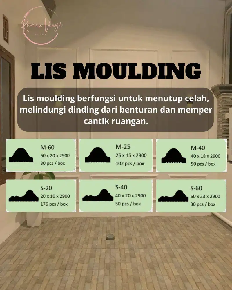 WALLMOULDING/LIST MOULDING BAHAN PVC PREMIUM ANTI RAYAP