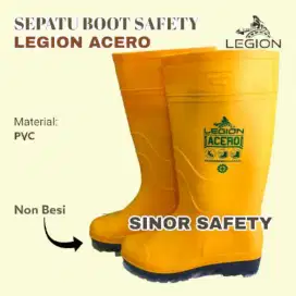 Sepatu Boot Safety Proyek LEGION ACERO TANPA BESI Rain Boot Legion