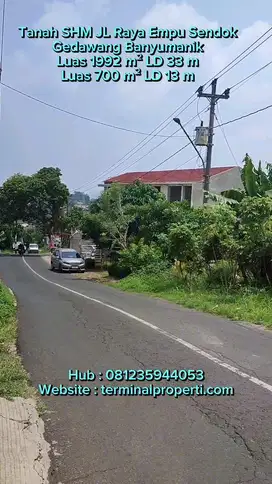 Tanah Dijual SHM Hak Milik di Jl Raya Empu Sendok  Kel Gedawang Kec Banyumanik Semarang Atas