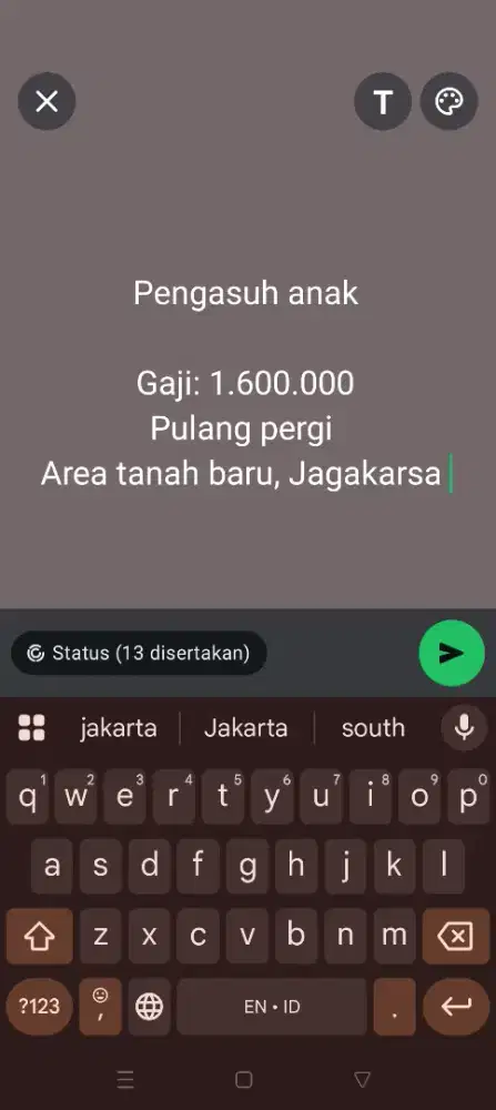 Baby sitter (pengasuh anak balita 2.5 tahun)