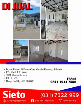 DiJual Rumah di Perum Citra Mandiri Regency, Sidoarjo