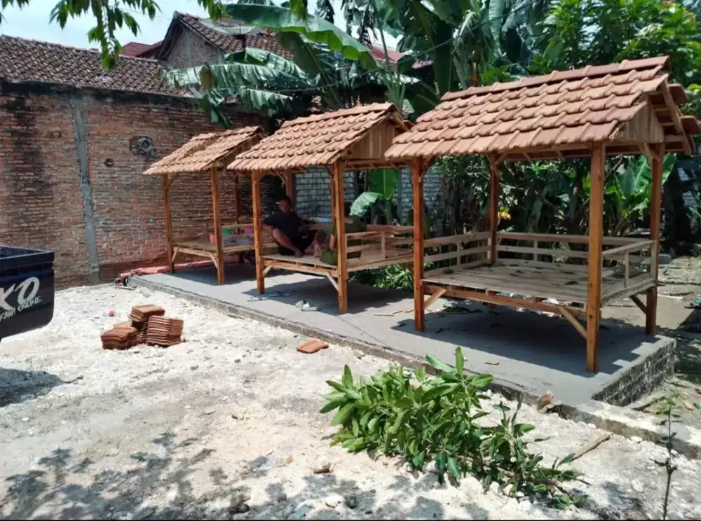 Gazebo dekorasi taman atau cafe ukuran 210 x 160