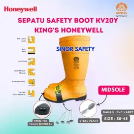 Sepatu Boot Safety KINGS HONEYWELL STEEL TOE KV20Y MIDSOLE Kuning - 39