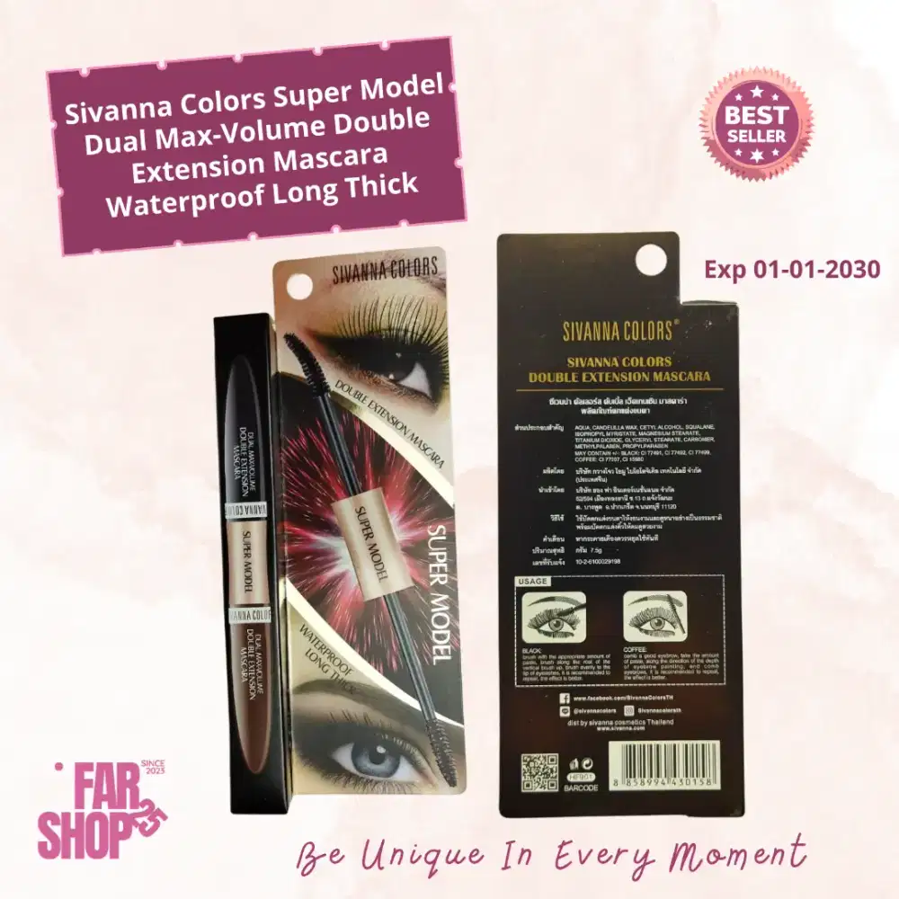 Sivanna Colors Super Model Dual Max-Volume Double Extension Mascara