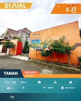 Dijual Cepat Tanah Kavling Langka di Sulfat Malang Siap Bangun