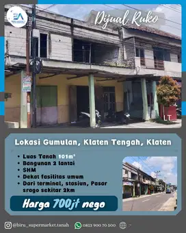 Ruko 2 Lantai Dekat Pasar Srago Klaten