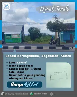 Tanah Dekat Pabrik Gula Gondang Winangoen Klaten