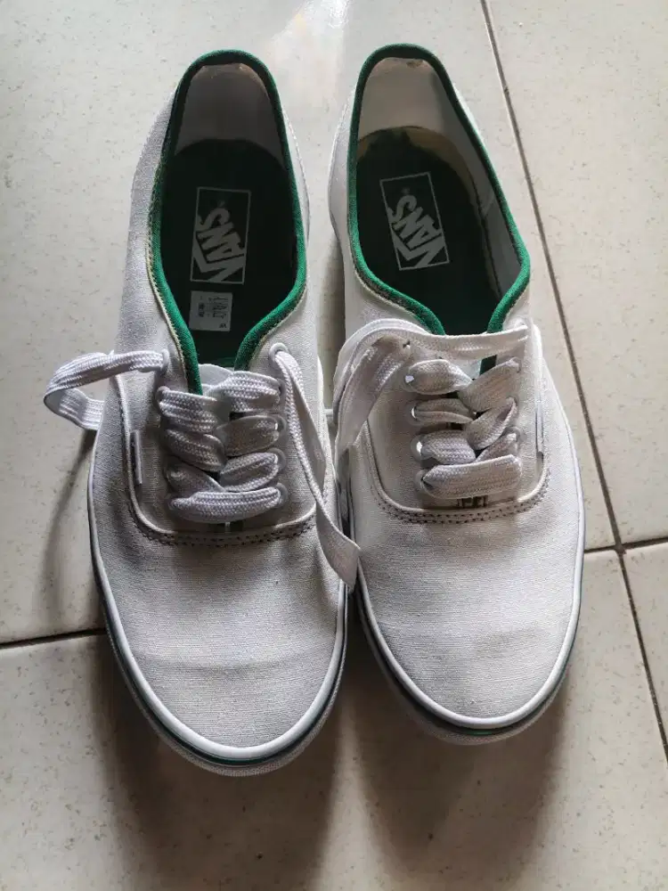 Vans Authentic Lowpro White List Green Nego