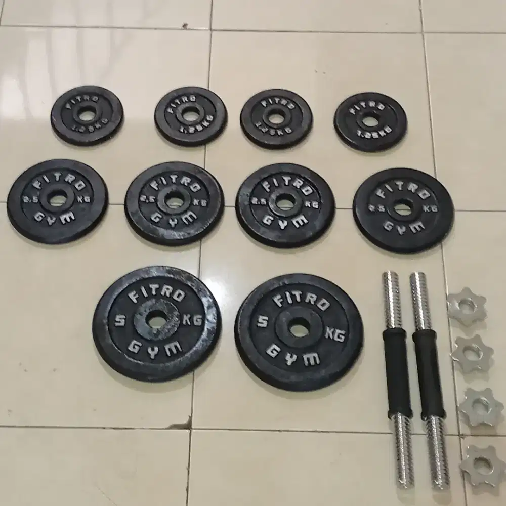 Dumbell set besi asli