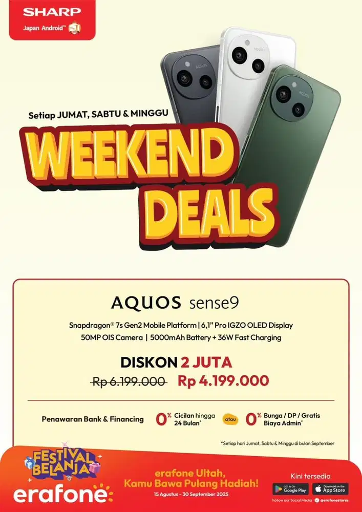 Promo JUSAMI CASHBACK UP TO 2jt// SHARP AQUOS SENSE9 256GB