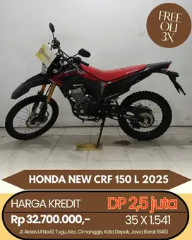 HONDA NEW CRF 150 L 2025 CASH/KREDIT SYARAT MUDAH PROSES CEPAT