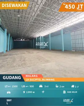 Gudang LA Sucipto Blimbing Malang Baru Strategis Row Jalan Luas