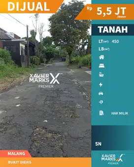 Dijual Tanah Super Langka Strategis  di Bukit Dieng Kota Malang