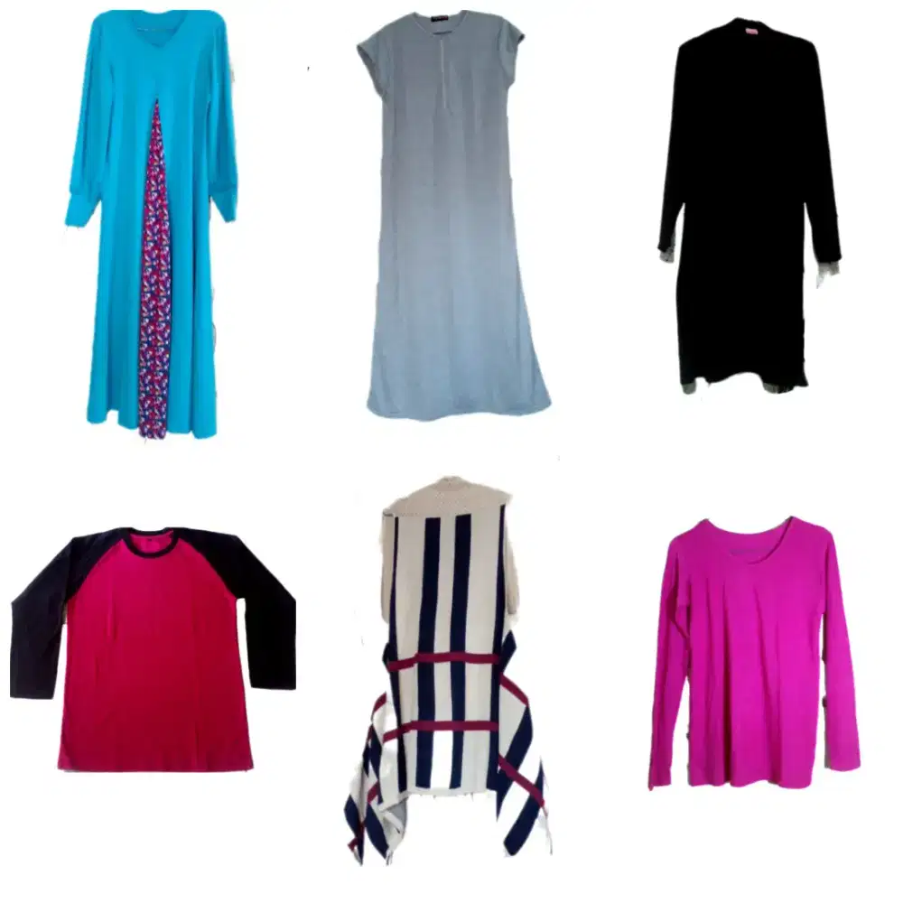 Long Dress bahan kaos semua adem Tebal adem lentur Like New