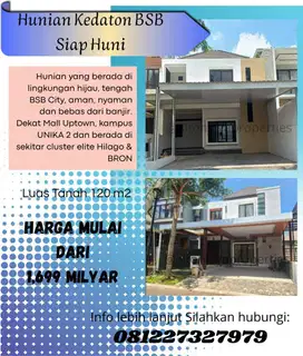 Rumah Siap Huni Design Minimalis Cluster Kedaton Homes Tengah BSB City