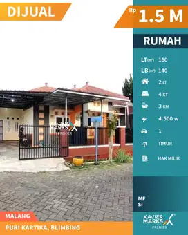 Rumah Siap Huni dan Terawat di Blimbing Kota Malang Dekat Araya