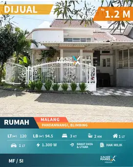 Rumah Minimalis Terawat Hook di Pandanwangi Blimbing Malang