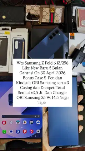 Samsung Z Fold 6 12/256 Like New Baru 5 Bulan Garansi On 30 April 2026
