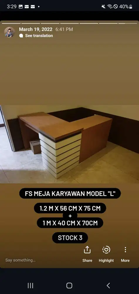 Meja Kantor Kondisi Bagus
