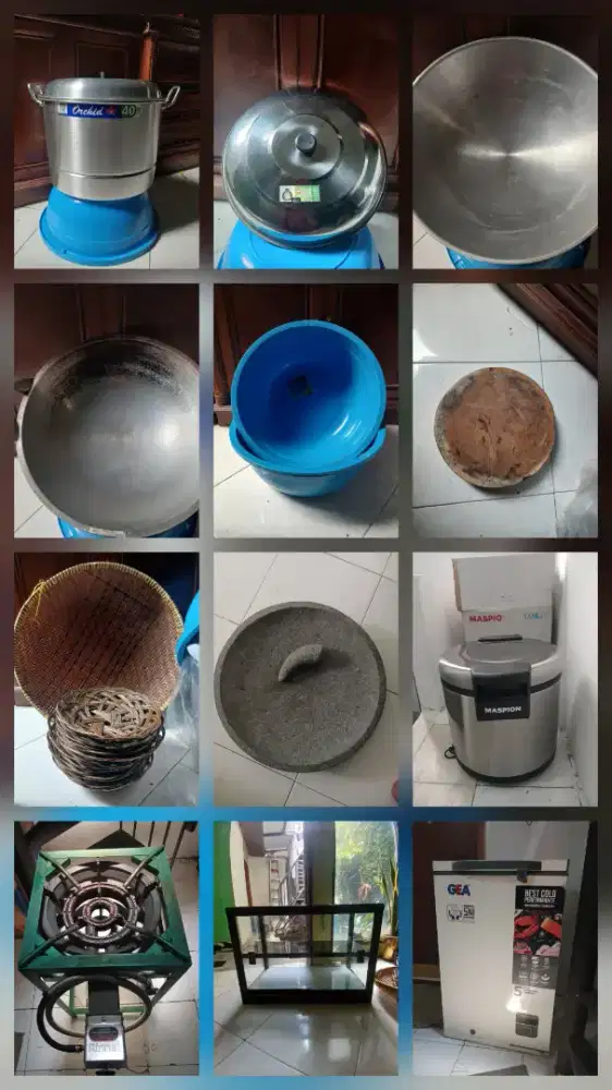 Frezeer, kompor Mawar Panci, Wajan dan Alat Masak Jualan Ayam Goreng