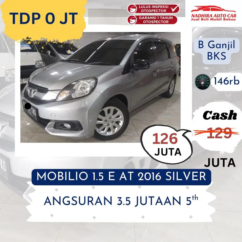 Promo TDP 0 Rupiah Mobilio E AT 2016 Silver