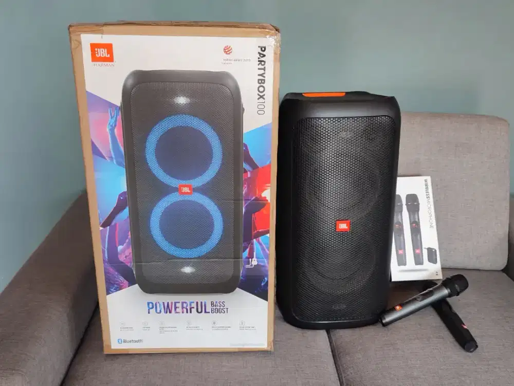 Speaker JBL Partybox 100 + Mic JBL