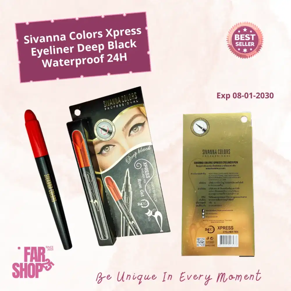 Sivanna Colors Xpress Eyeliner Deep Black Waterproof 24H
