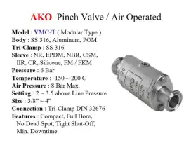 Ako Pinch Valve Air Operated