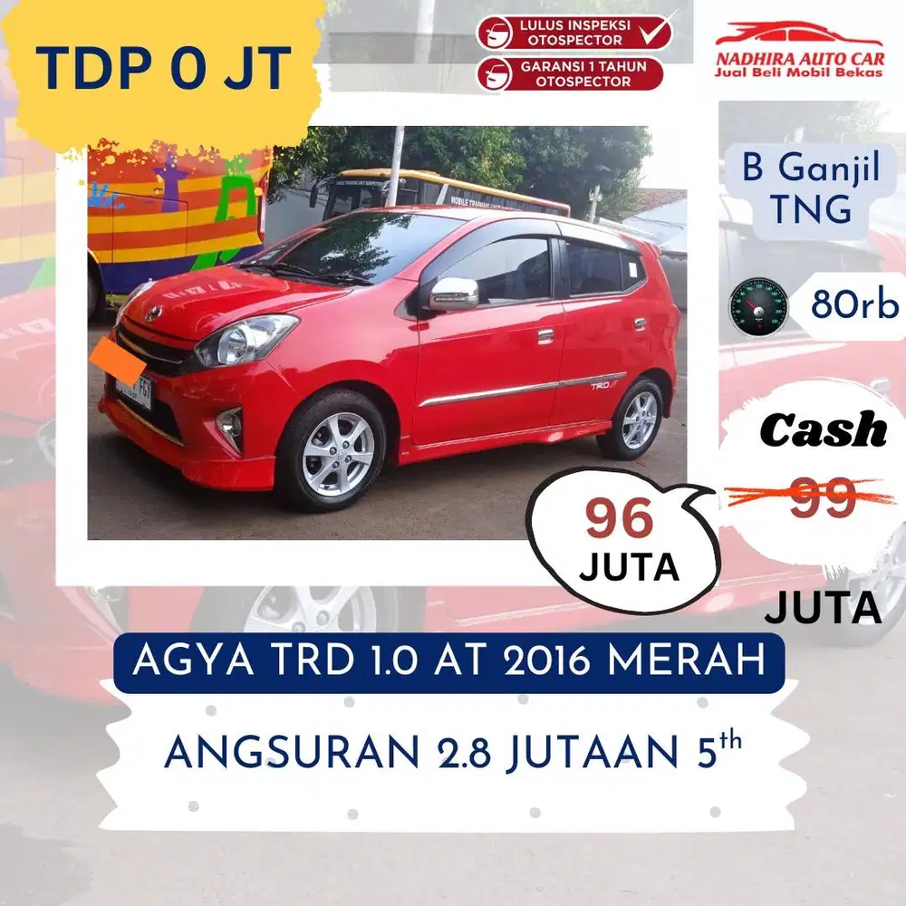 Promo TDP 0 Rupiah Agya TRD 1.0 AT 2016 Merah