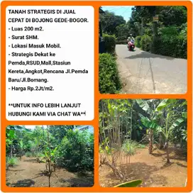 Tanah Murah strategis dekat stasiun 200m2 SHM rata siap untuk dibangun di Bojonggede-Bogor 011