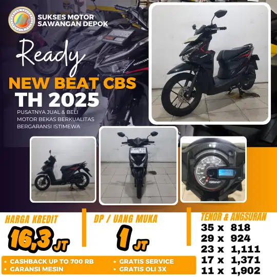 MULUS BERGARANSI HONDA NEW BEAT CBS TH 2025 BISA CASH KREDIT