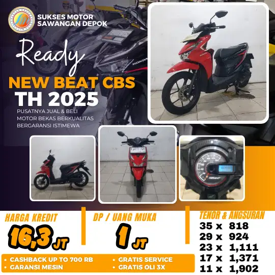 ISTIMEWA HONDA NEW BEAT CBS TH 2025 BISA CASH KREDIT BERGARANSI