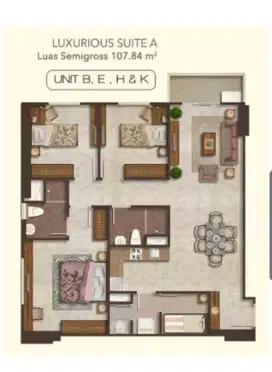 JUAL CEPAT PREMIUM APARTMENT PODOMORO DELI MEDAN 3+1BED