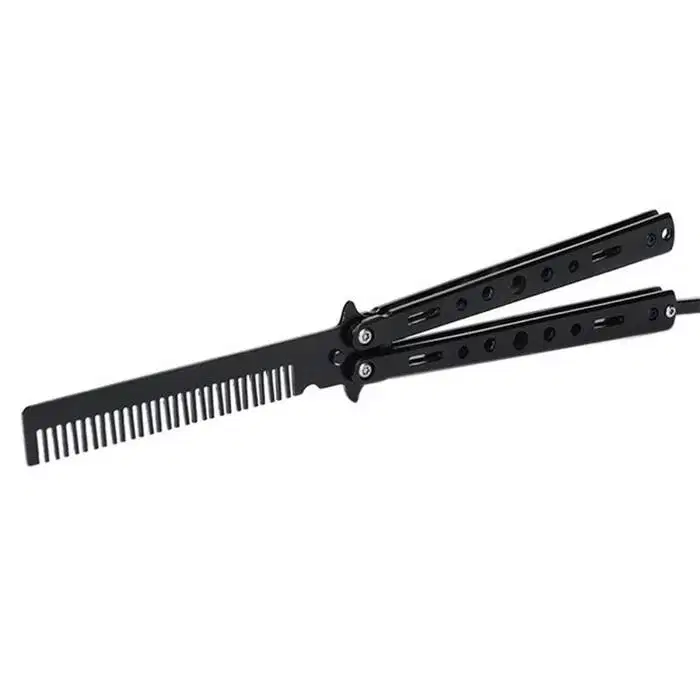 Sisir Lipat Besi Butterfly Training Trick Benchmade warna hitam